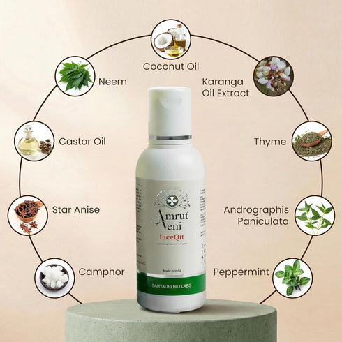 Amrutveni LiceQit Anti-Lice Hair Oil with Lice Comb