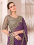 Vasthrlay Chiffon Embroidery Unstitched Purple Ethnic Wear