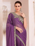 Vasthrlay Chiffon Embroidery Unstitched Purple Ethnic Wear