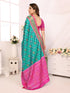 Vasthrlay Bottle Green Kanjivaram Unstitched Saree