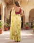 Vasthrlay Chanderi Printed Light Beige | Multi Saree With Unstitched Blouse Piece