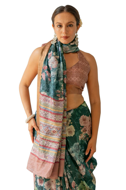 Vasthrlay Fashion Handloom Printed Dusty Ethnic Wear