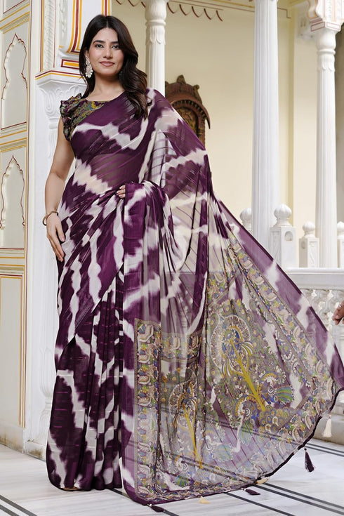 Vasthrlay Fashion Georgette Geometric Printed Ethnic Wear