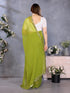 Vasthrlay Wine Embroidery Unstitched Saree