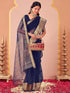 Vasthrlay Organza Jacquard Unstitched Light Green Saree