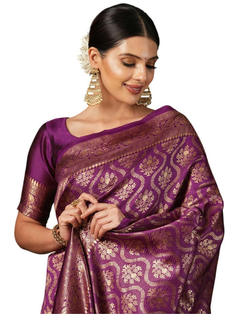 Vasthrlay Maroon Traditional Unstitched Saree