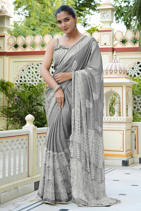 Vasthrlay Fashion Chiffon Printed Ethnic Wear