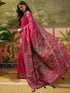 Vasthrlay Womens Weaving Pink Saree With Unstitched Blouse Piece
