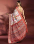 Vasthrlay Womens Printed Unstitched Navy Blue Saree