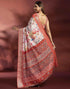 Vasthrlay Womens Printed Peach Saree With Unstitched Blouse Piece