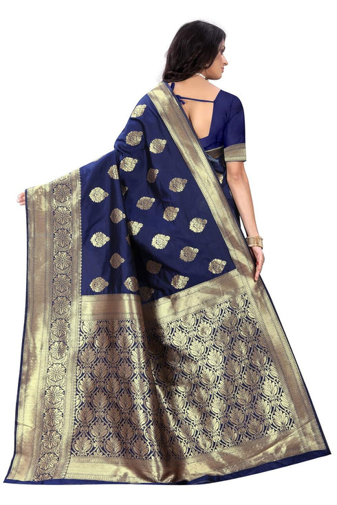 Vasthrlay Royal Blue San Pari Saree