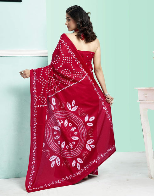Vasthrlay Womens Printed Unstitched Wine Saree