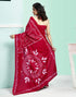 Vasthrlay Womens Printed Unstitched Wine Saree