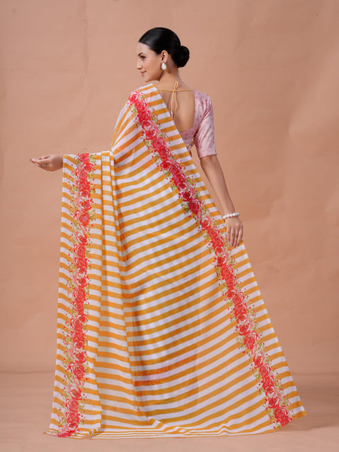 Vasthrlay Pink Unstitched Saree