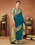 Vasthrlay Womens Paithani Unstitched Dark Green Saree