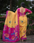 Vasthrlay Chanderi Printed Unstitched Blue Saree