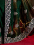 Vasthrlay Scalloped Embroidery Wine Saree