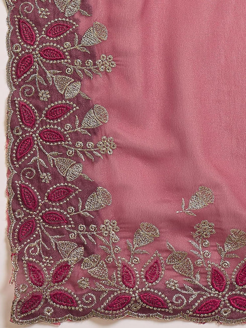 Vasthrlay Georgette Embroidery Light Saree