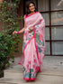 Vasthrlay Shimmer Printed Unstitched Light Green Saree