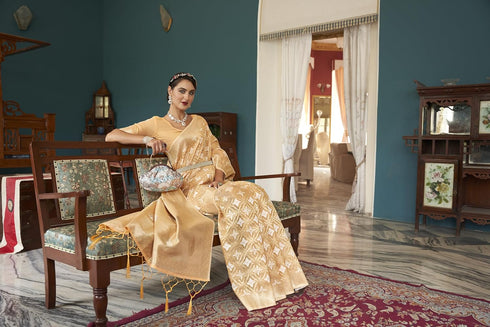 Vasthrlay Jacquard Unstitched Comfortable Stylish Saree