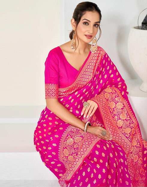 Vasthrlay Banarasi Unstitched Saree
