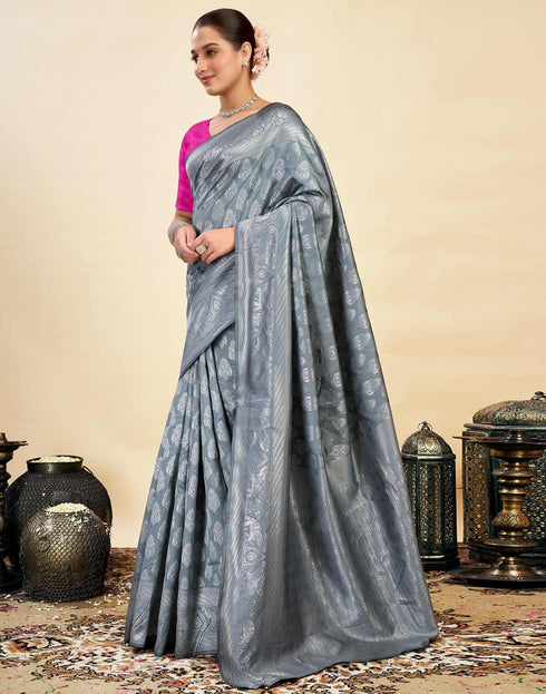 Vasthrlay Banarasi Unstitched Saree