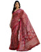 Vasthrlay Bandhani Printed Dark Red Saree With Unstitched Blouse Piece