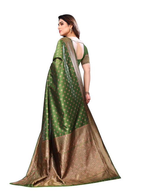 Vasthrlay Pink Kanjivaram Unstitched Saree