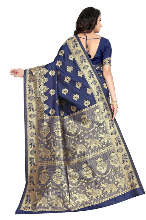 VasthrlayFirozi Green Kanjivaram Saree