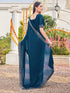 Vasthrlay Georgette Embroidery Dark Saree