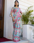 Vasthrlay Womens Cotton Unstitched Teal Saree