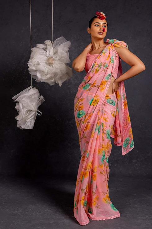 Vasthrlay Fashion Chiffon Georgette Printed Ethnic Wear