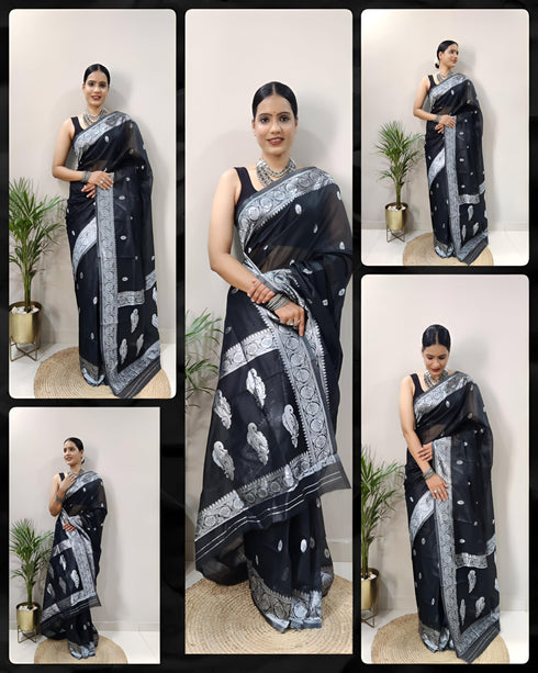 Vasthrlay Cotton Unstitched Saree