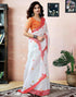 Vasthrlay Womens Printed Unstitched Dark Green Saree