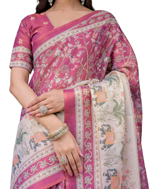 Vasthrlay Handloom Turquoise Paisley Saree