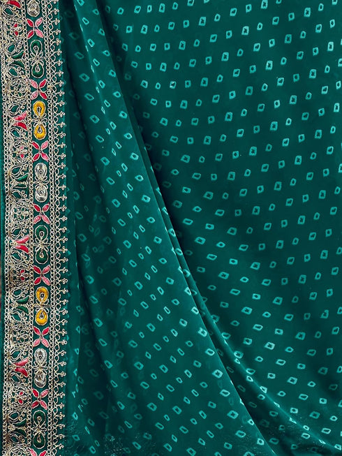Vasthrlay Georgette Embroidery Rani Saree