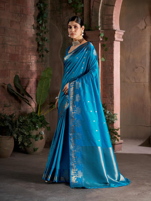 Vasthrlay Women's Kanjivaram Silk Unstitched Saree