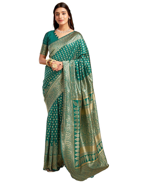 Vasthrlay Kanjivaram Banarasi Wedding Light Green Saree