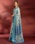 Vasthrlay Printed Jacquard Unstitched Rama Green Saree