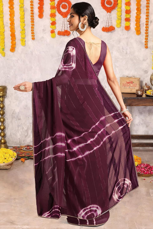 Vasthrlay Fashion Chiffon Shibori Printed Ethnic Wear