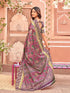 Vasthrlay Womens Printed Unstitched Purple Saree