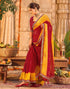 Vasthrlay Georgette Embroidery Unstitched Red Saree