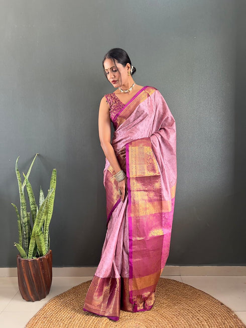 Vasthrlay Kanjivaram Blouse Traditional Pistablue