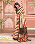 Vasthrlay Womens Abstract Unstitched Off White Saree
