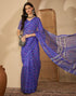 Vasthrlay Womens Printed Unstitched Purple Saree