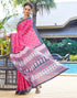 Vasthrlay Chanderi Bandhani Unstitched White Saree