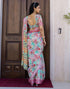 Vasthrlay Womens Cotton Unstitched Teal Saree
