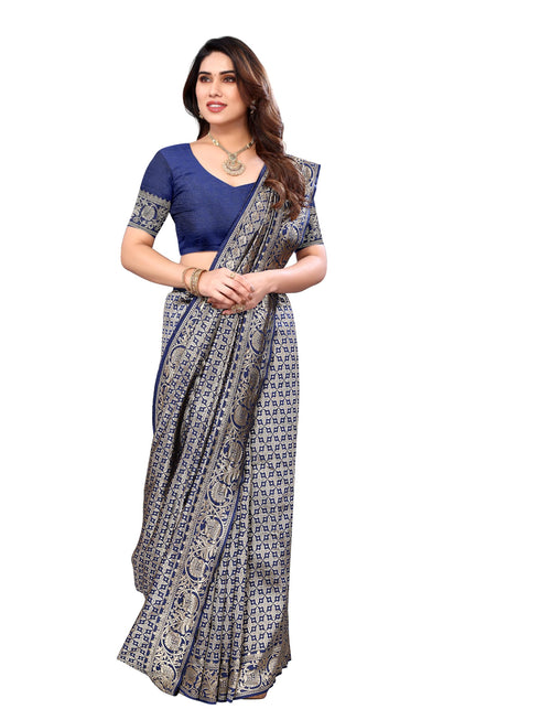 Vasthrlay Kanjivaram Unstitched Saree