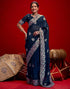Vasthrlay Embroidery Scalloped Unstitched Maroon Saree