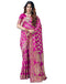 Vasthrlay Banarasi Jacquard Rani Pink Saree With Unstitched Blouse Piece